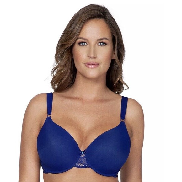 Parfait Other - Parfait NWT Blue Underwire T-Shirt Bra Full Coverage Lace Trim Padded Bra 34D